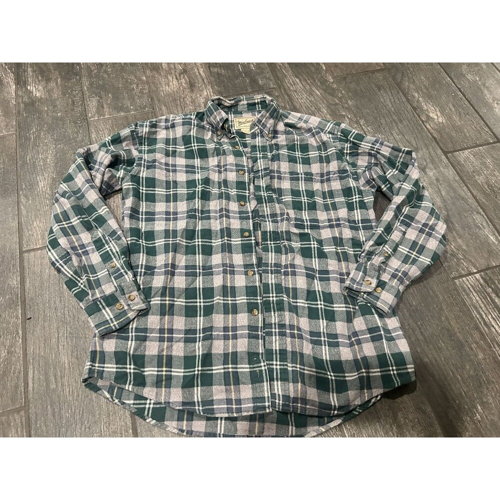 GENTLY USED WOOLRICH CHECKERED BUTTON DOWN- M